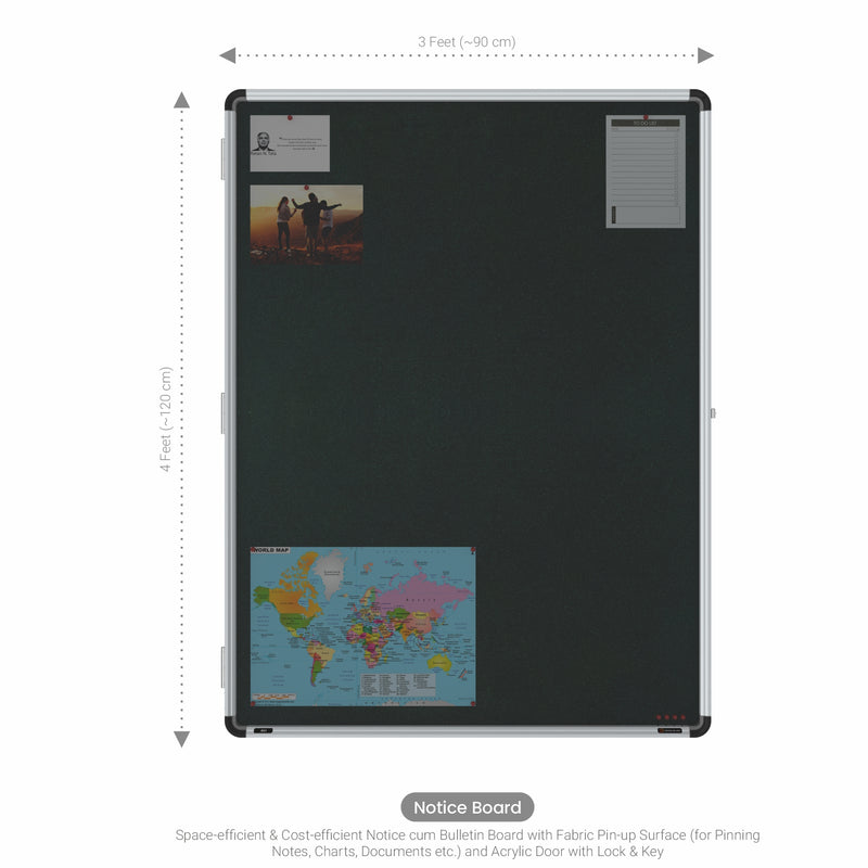 Alfa Pin-up Notice Board 3x4 (Pack of 1) - Green Color