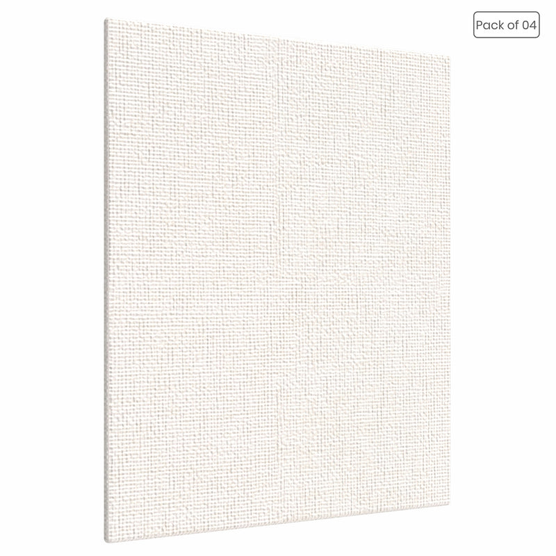 04 Oz (230 GSM) Hobby Series Medium Grain White Cotton Canvas Panel with 3.5mm MDF| 4x4 Inches (Pack of 4)