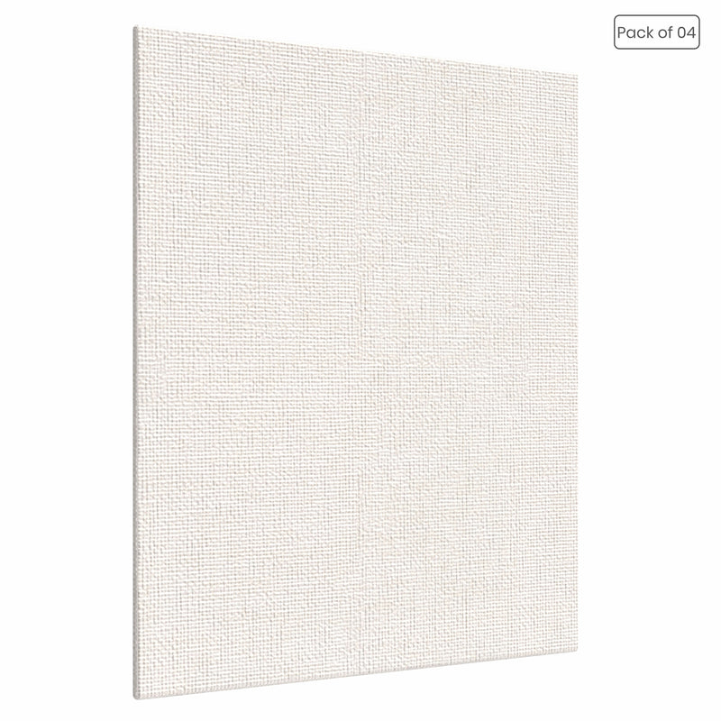 04 Oz (230 GSM) Hobby Series Medium Grain White Cotton Canvas Panel with 3.5mm MDF| 5x5 Inches (Pack of 4)
