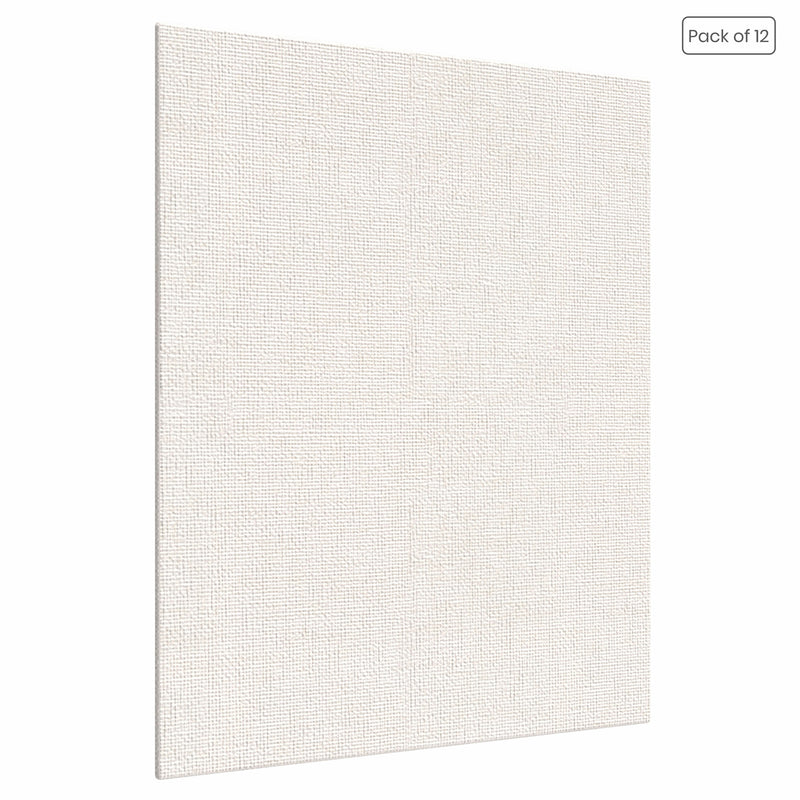 04 Oz (230 GSM) Hobby Series Medium Grain White Cotton Canvas Panel with 3.5mm MDF| 6x6 Inches (Pack of 12)