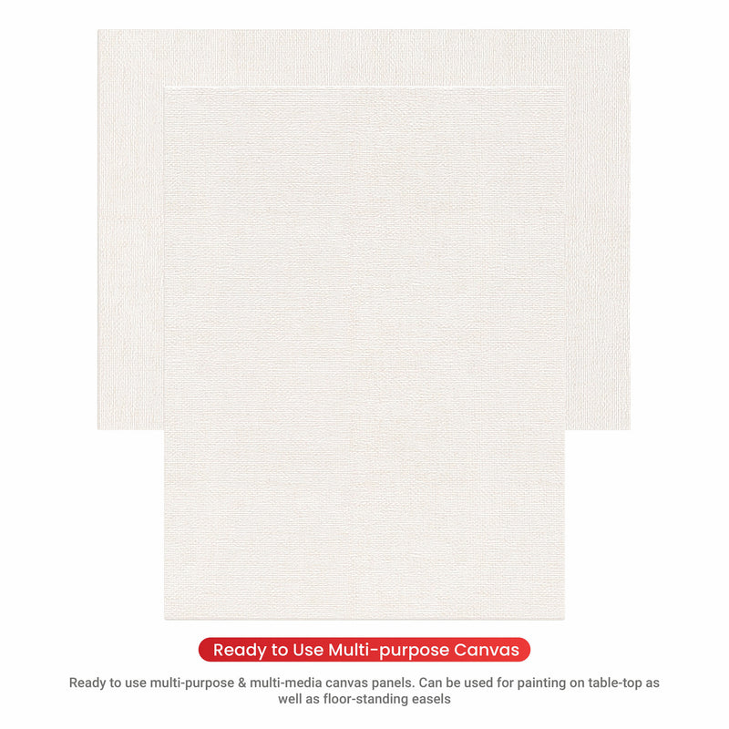 04 Oz (230 GSM) Hobby Series Medium Grain White Cotton Canvas Panel with 3.5mm MDF| 6x8 Inches (Pack of 2)