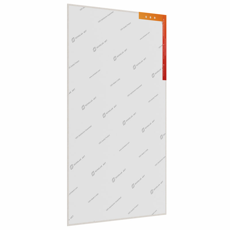 04 Oz (230 GSM) Hobby Series Medium Grain White Cotton Canvas Panel with 3.5mm MDF| 16x24 Inches (Pack of 2)