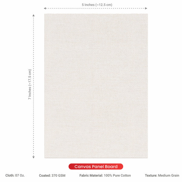 Crafter's Closet Artist Cotton Primed Stretched Canvas, 7 x 14