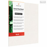 07 Oz (370 GSM) Student Series Medium Grain White Cotton Canvas Panel with 3.5mm MDF| 10x10 Inches (Pack of 4)