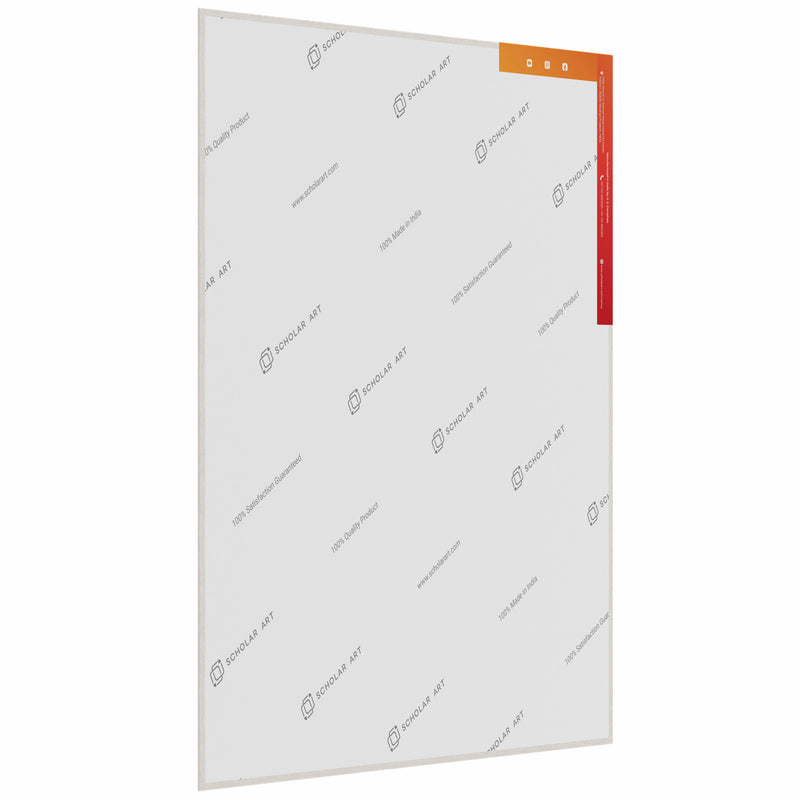 07 Oz (370 GSM) Student Series Medium Grain White Cotton Canvas Panel with 3.5mm MDF| 16x20 Inches (Pack of 12)