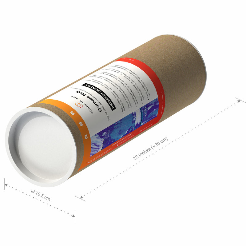 04 Oz (230 GSM) Hobby Series Medium Grain White Cotton Canvas Roll | 12 Inches x 10 Meters