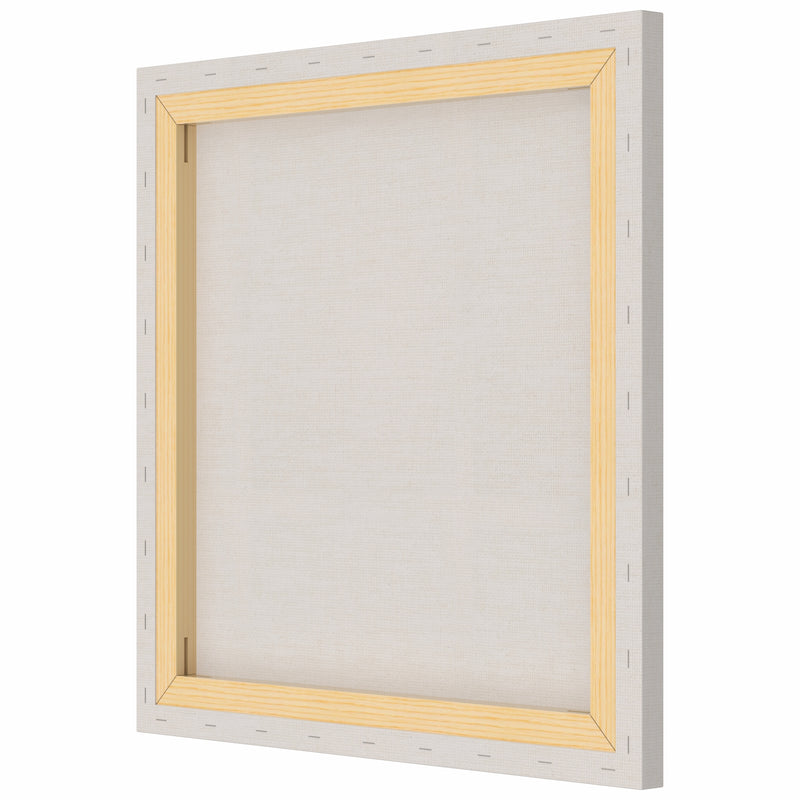 10 Oz (440 GSM) Artist Series Medium Grain White Cotton Canvas Stretched with 18x40mm Wooden Frame | 18x18 Inches (Pack of 2)