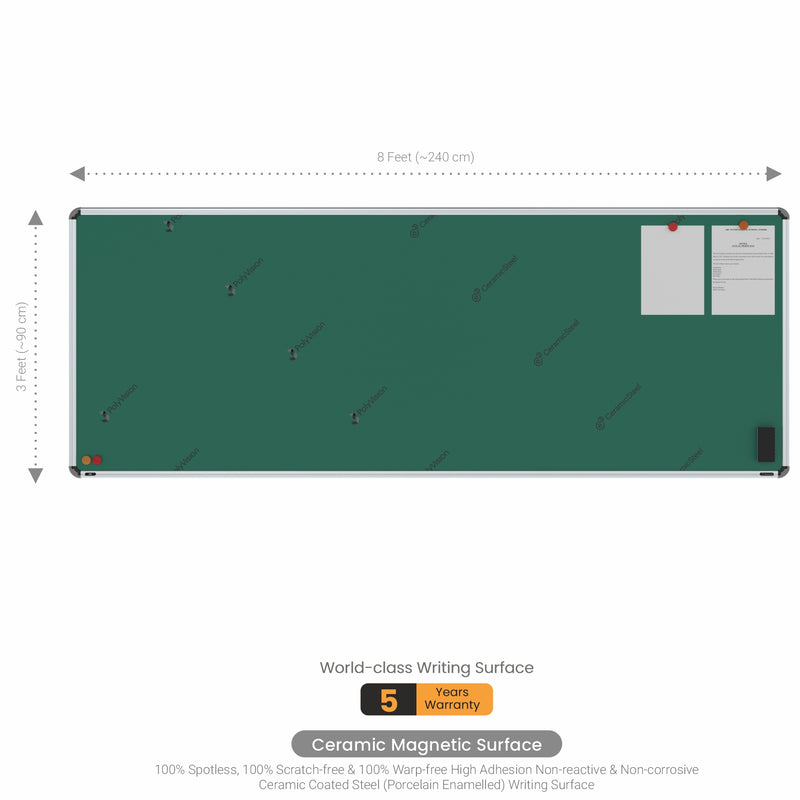 Iris Ceramic Chalkboard 3x8 (Pack of 2) with HC Core