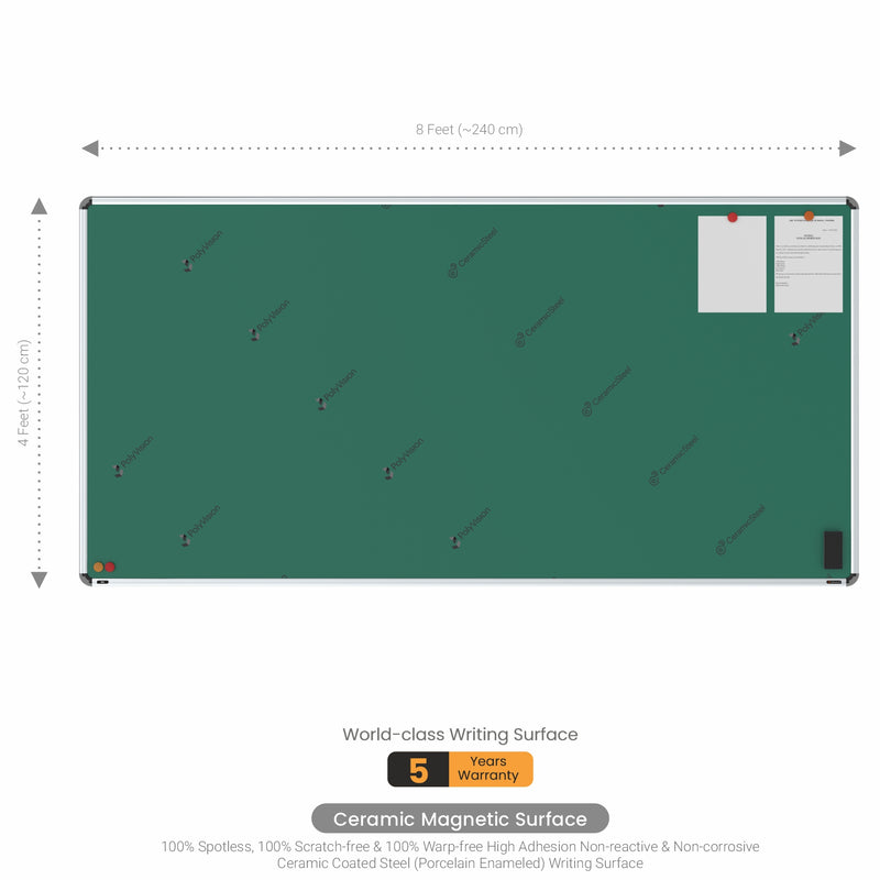 Iris Ceramic Chalkboard 4x8 (Pack of 1) with MDF Core