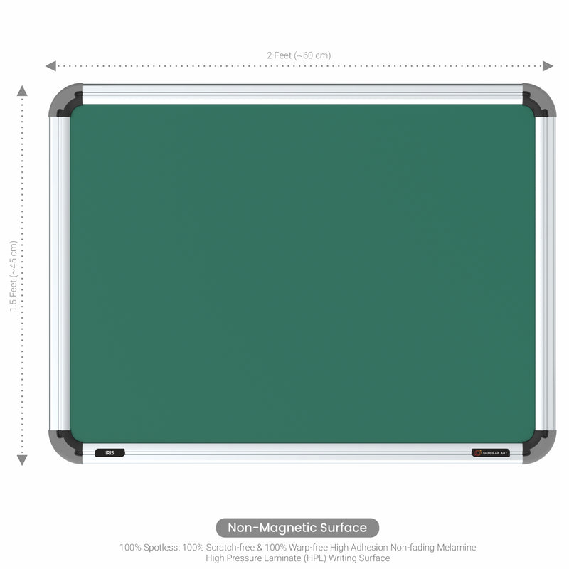 Iris Non-magnetic Chalkboard 1.5x2 (Pack of 4) with HC Core