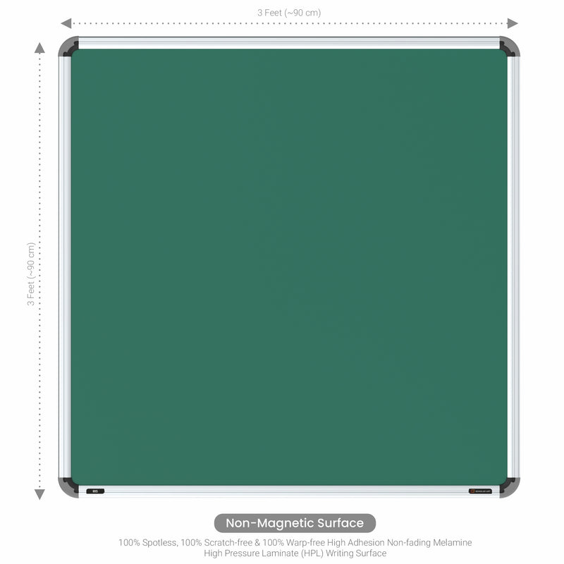 Iris Non-magnetic Chalkboard 3x3 (Pack of 4) with HC Core