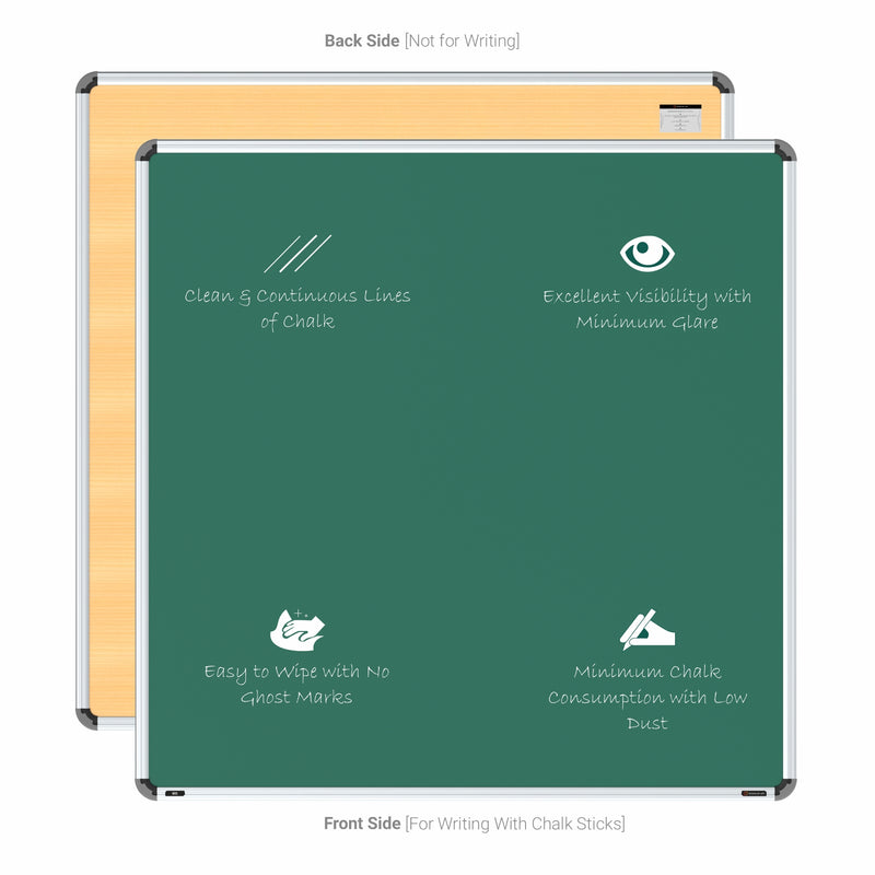 Iris Non-magnetic Chalkboard 4x4 (Pack of 4) with MDF Core
