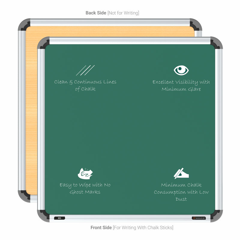 Iris Non-magnetic Chalkboard 2x2 (Pack of 1) with MDF Core