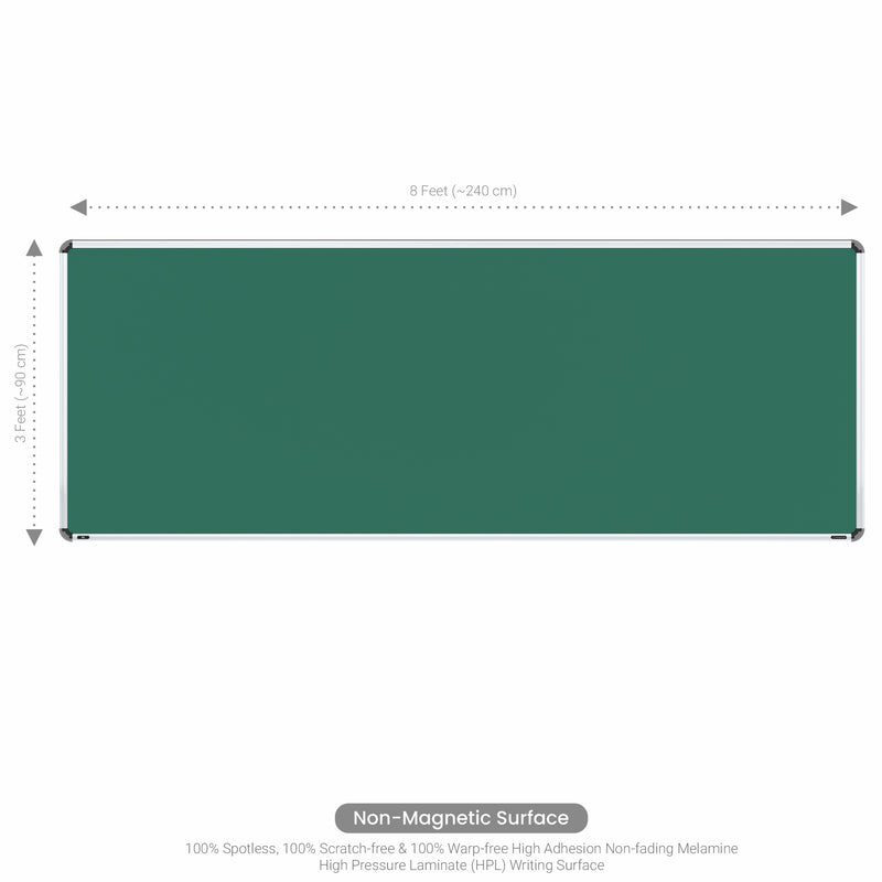 Iris Non-magnetic Chalkboard 3x8 (Pack of 1) with MDF Core