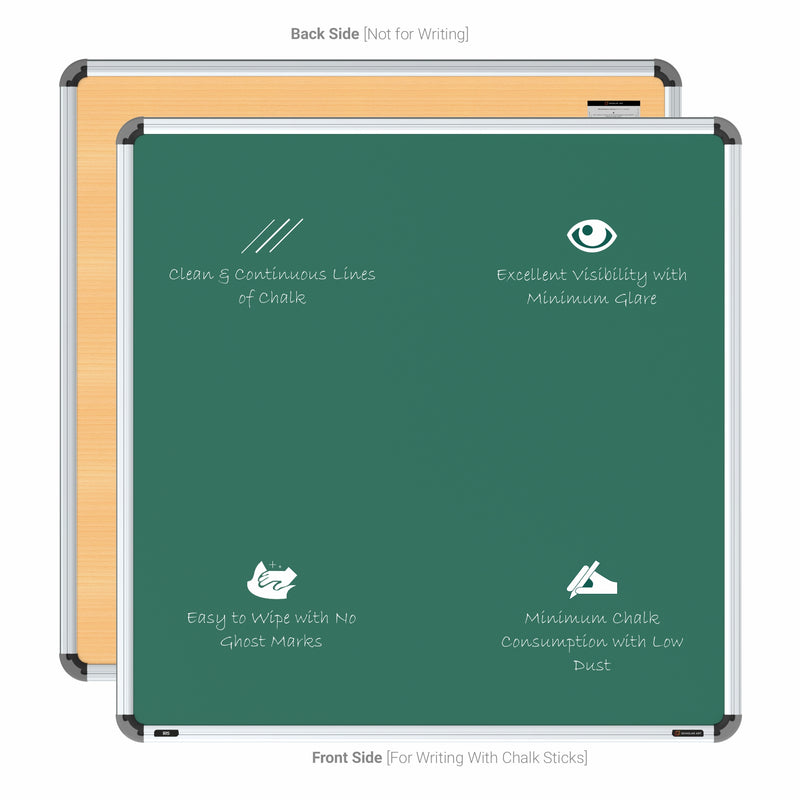 Iris Non-magnetic Chalkboard 3x3 (Pack of 2) with MDF Core
