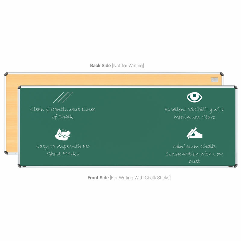 Iris Non-magnetic Chalkboard 3x8 (Pack of 4) with PB Core
