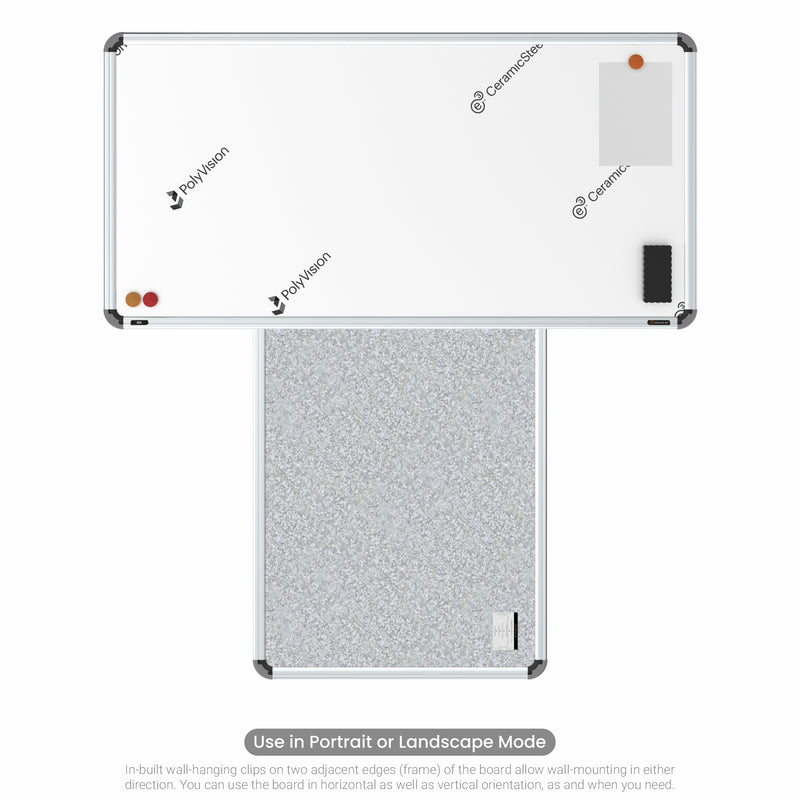 Iris Premium Ceramic Coated Steel (Ceramic Magnetic) Whiteboard with Heavy-duty Aluminium Frame & Heavy-duty MDF (Fibreboard) Core