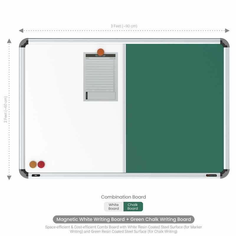 Iris 2-in-1 Combination Board 2x3 (P04) | White & Chalk