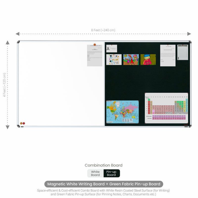 Iris 2-in-1 Combination Board 4x8 (P04) | White & Green