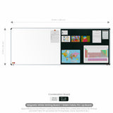 Iris 2-in-1 Combination Board 3x8 (P02) | White & Green