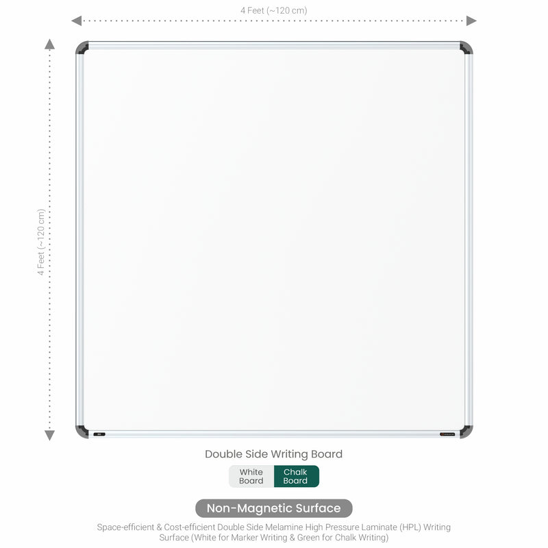 Iris Dual Side Non-magnetic Writing Board 4x4 (P02) | MDF Core