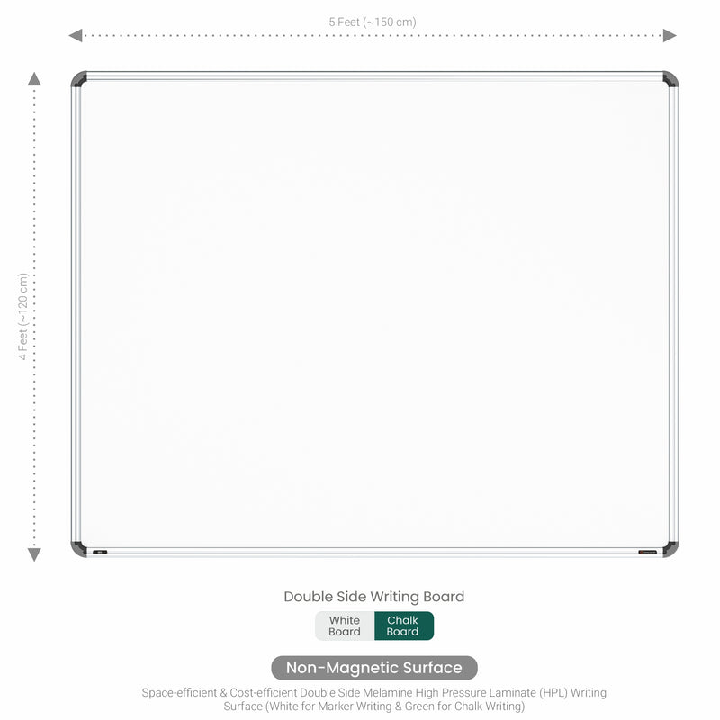 Iris Dual Side Non-magnetic Writing Board 4x5 (P04) | MDF Core