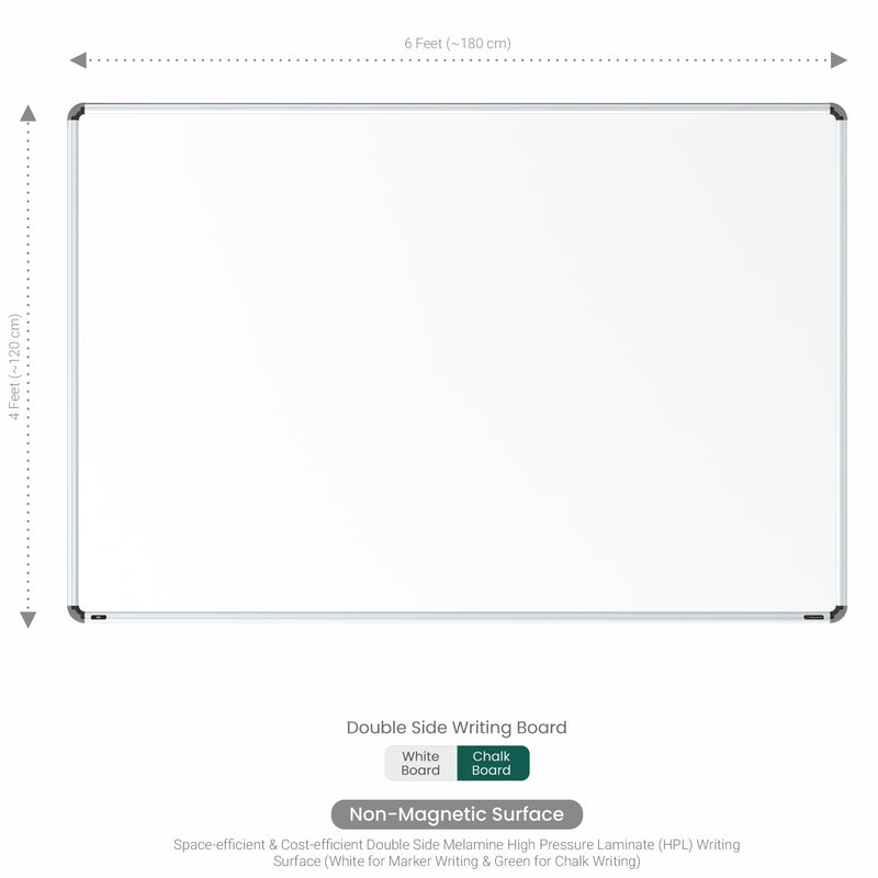 Iris Dual Side Non-magnetic Writing Board 4x6 (P02) | MDF Core