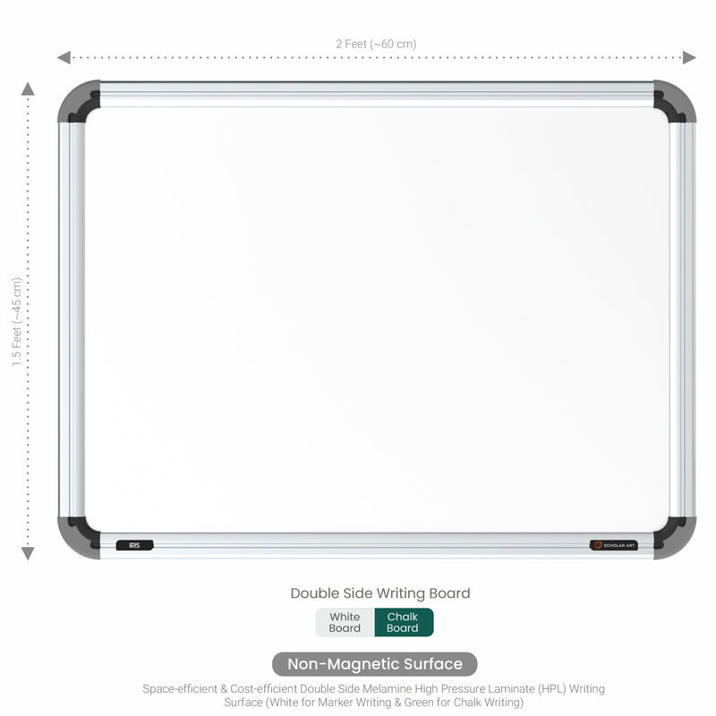 Iris Dual Side Non-magnetic Writing Board 1.5x2 (P04) | MDF Core