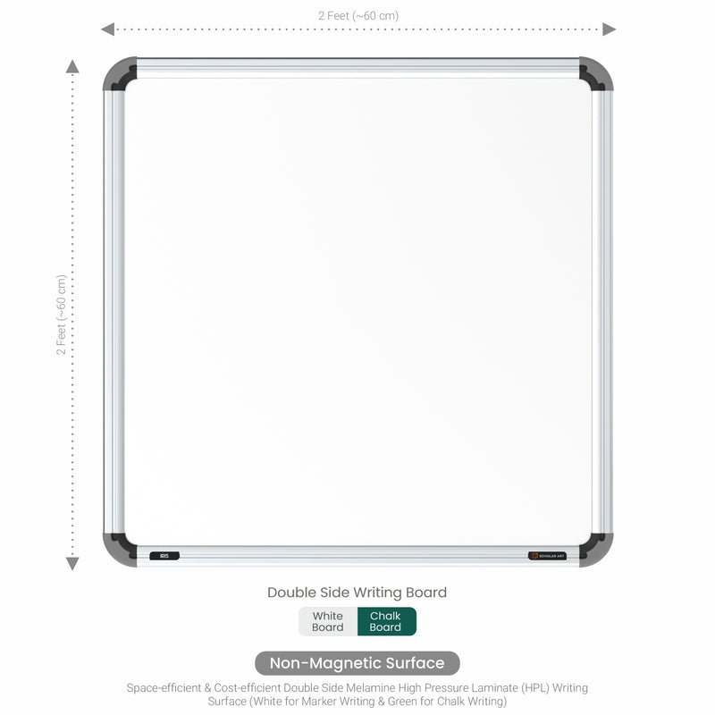 Iris Dual Side Non-magnetic Writing Board 2x2 (P02) | MDF Core