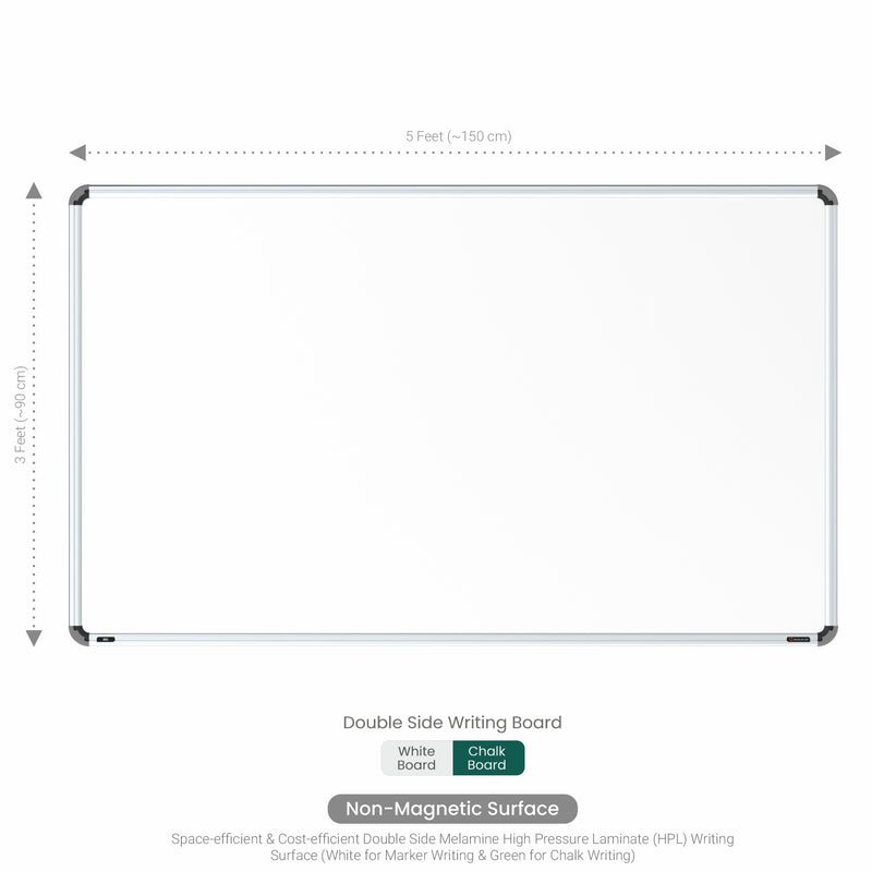 Iris Dual Side Non-magnetic Writing Board 3x5 (P04) | MDF Core