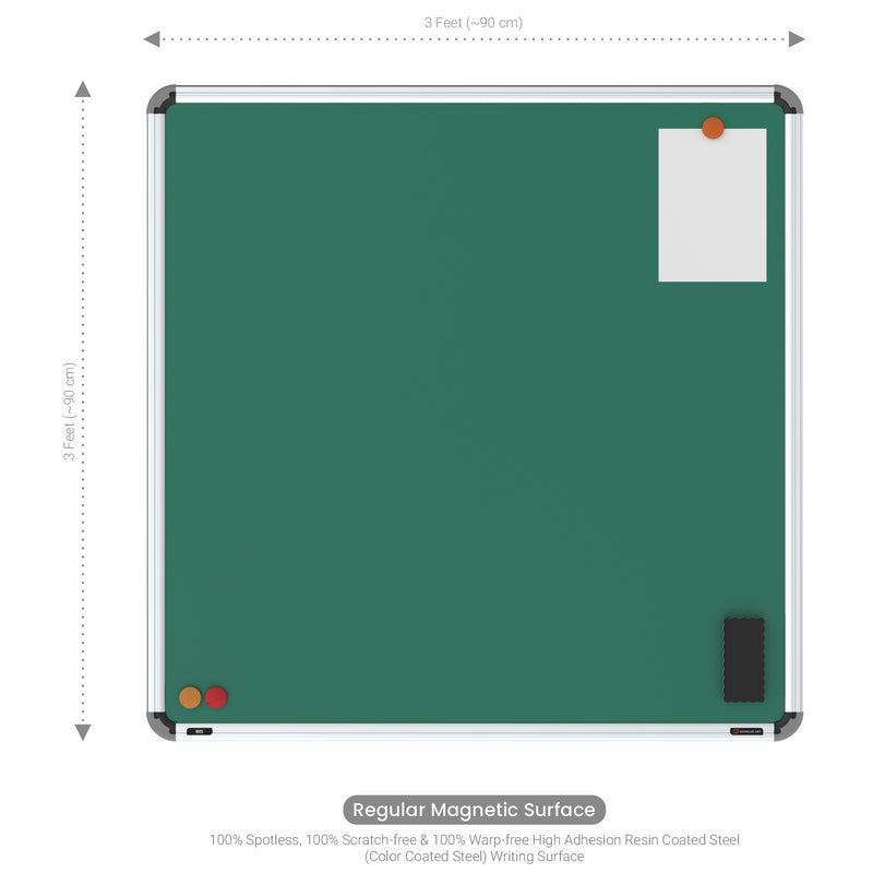 Iris Magnetic Chalkboard 3x3 (Pack of 4) with MDF Core