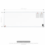 Iris Magnetic Whiteboard 3x8 (Pack of 1) with HC Core