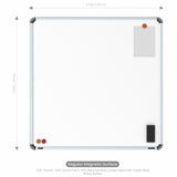 Iris Magnetic Whiteboard 3x3 (Pack of 1) with HC Core