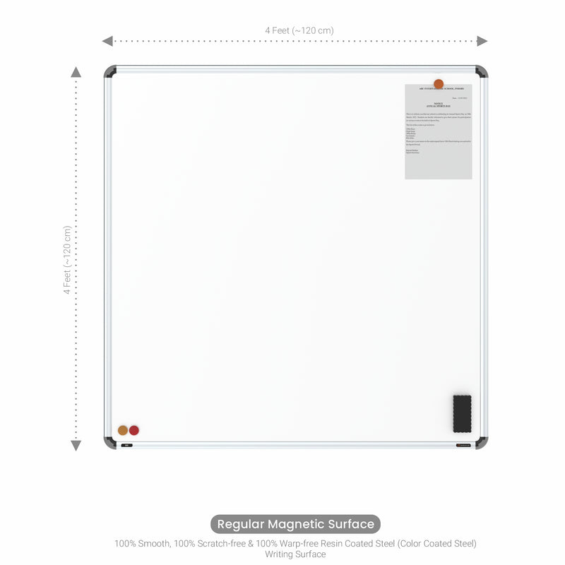 Iris Magnetic Whiteboard 4x4 (Pack of 4) with MDF Core
