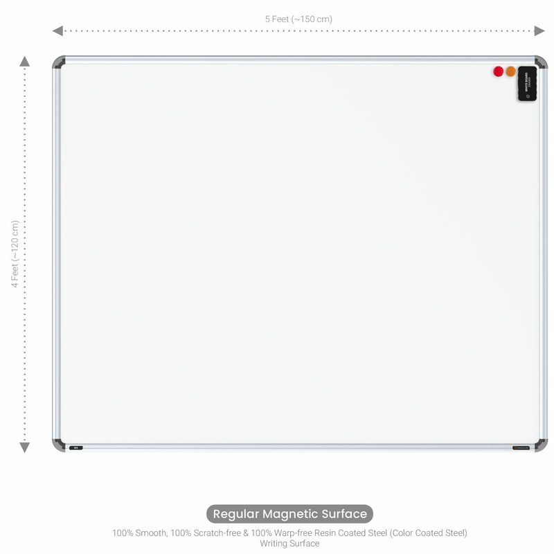 Iris Magnetic Whiteboard 4x5 (Pack of 1) with MDF Core