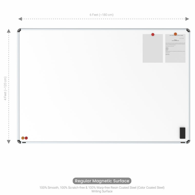 Iris Magnetic Whiteboard 4x6 (Pack of 1) with MDF Core