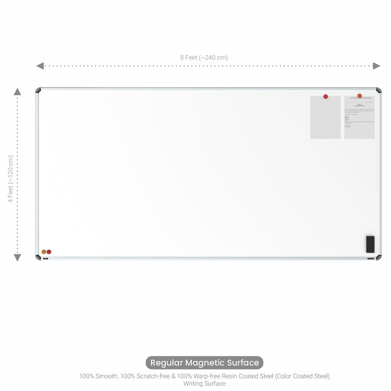 Iris Magnetic Whiteboard 4x8 (Pack of 1) with MDF Core