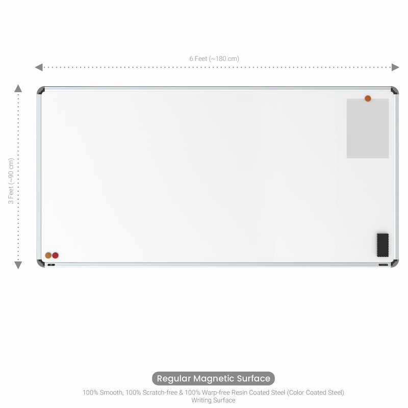 Iris Magnetic Whiteboard 3x6 (Pack of 1) with MDF Core