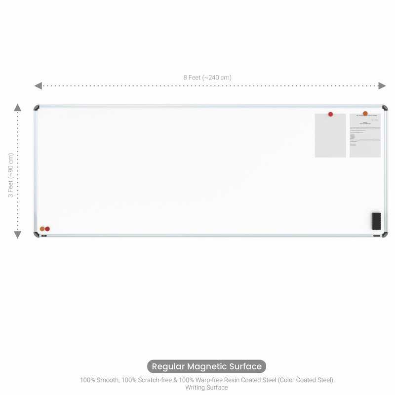 Iris Magnetic Whiteboard 3x8 (Pack of 2) with MDF Core