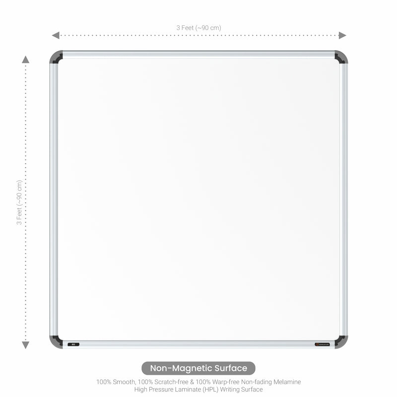 Iris Non-magnetic Whiteboard 3x3 (Pack of 4) with EPS Core