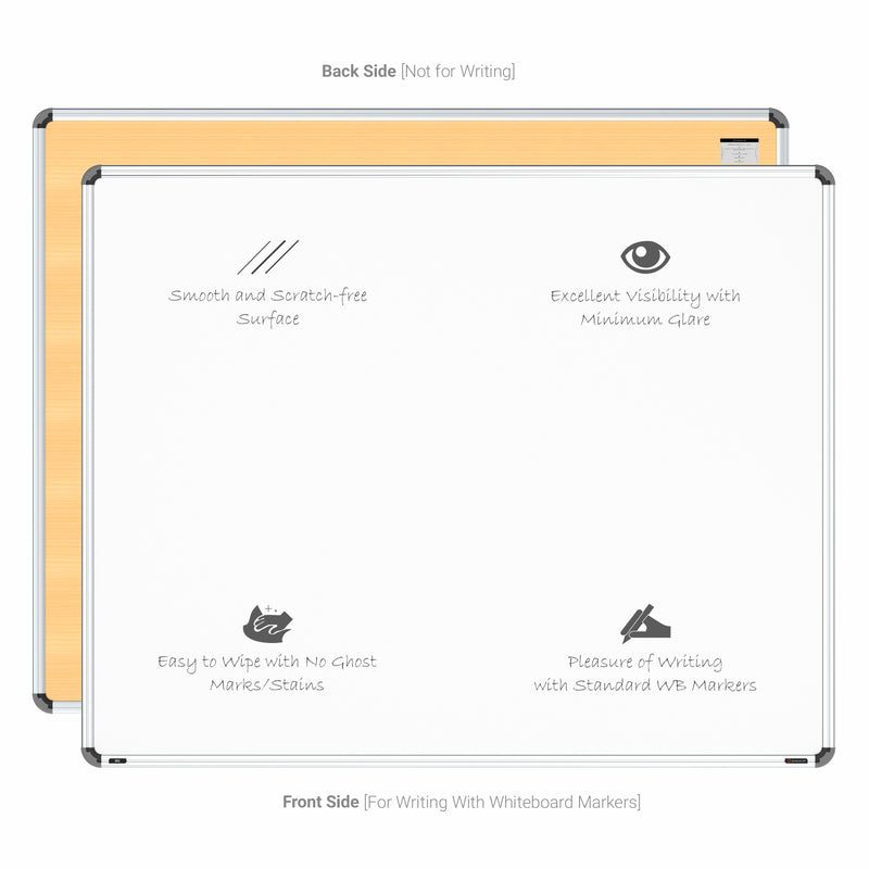Iris Non-magnetic Whiteboard 4x5 (Pack of 4) with MDF Core