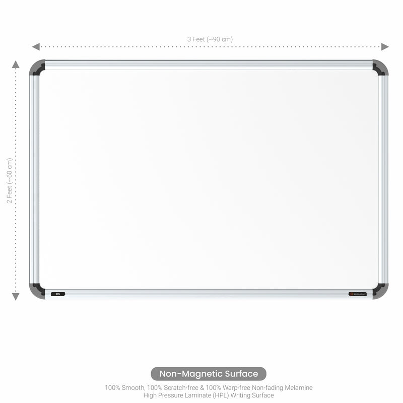 Iris Non-magnetic Whiteboard 2x3 (Pack of 1) with PB Core