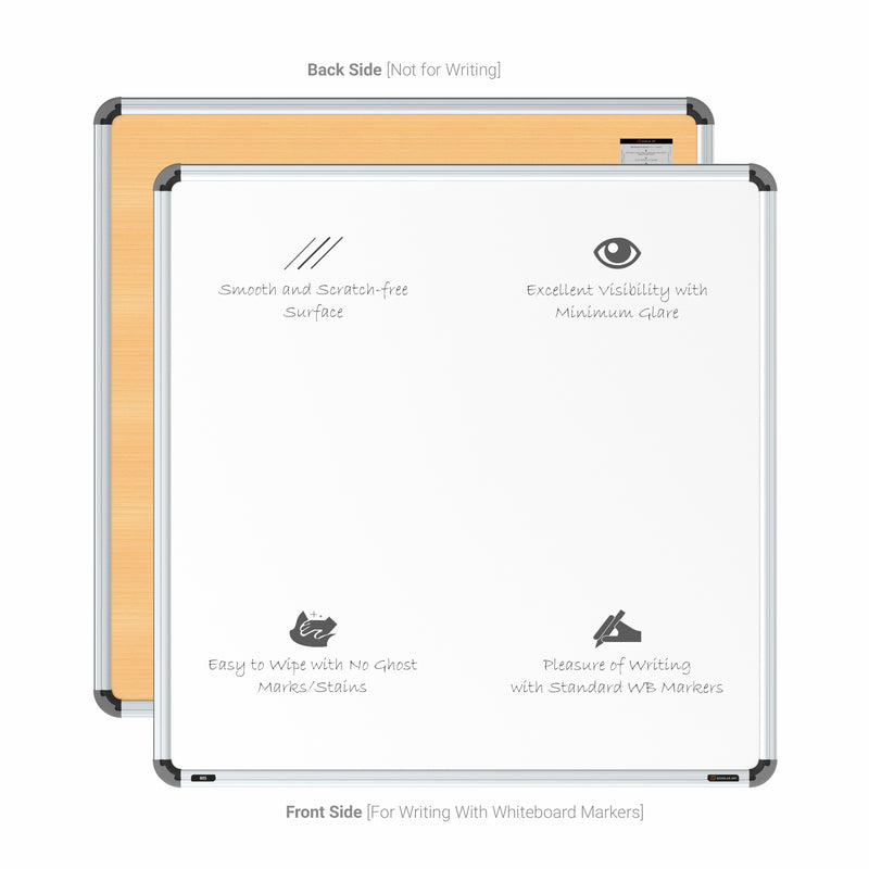 Iris Non-magnetic Whiteboard 3x3 (Pack of 1) with PB Core