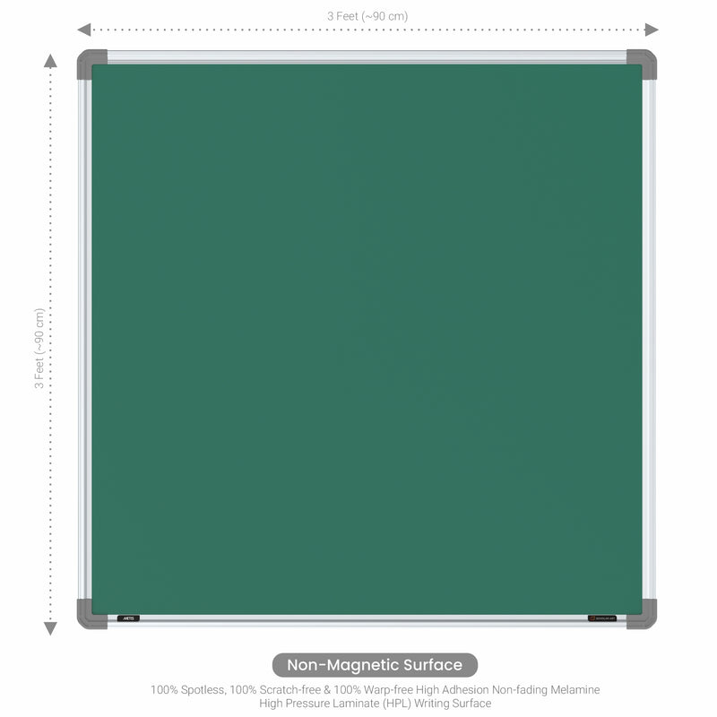 Metis Non-magnetic Chalkboard 3x3 (Pack of 1) with HC Core
