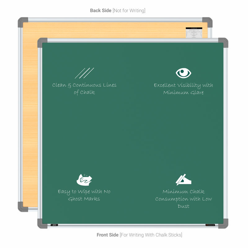 Metis Non-magnetic Chalkboard 3x3 (Pack of 4) with HC Core