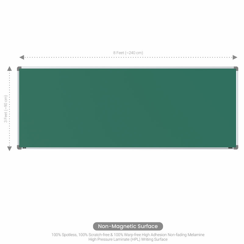 Metis Non-magnetic Chalkboard 3x8 (Pack of 2) with PB Core