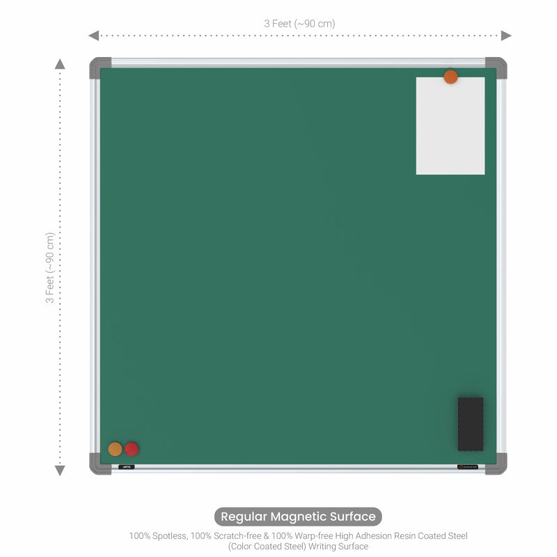 Metis Magnetic Chalkboard 3x3 (Pack of 4) with HC Core