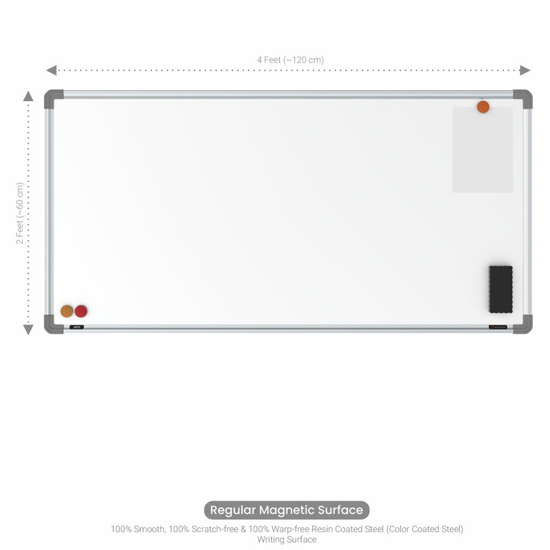Metis Magnetic Whiteboard 2x4 (Pack of 4) with PB Core