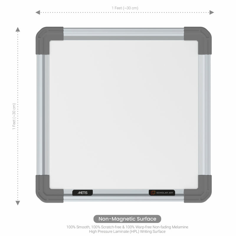 Metis Non-magnetic Whiteboard 1x1 (Pack of 4) with HC Core