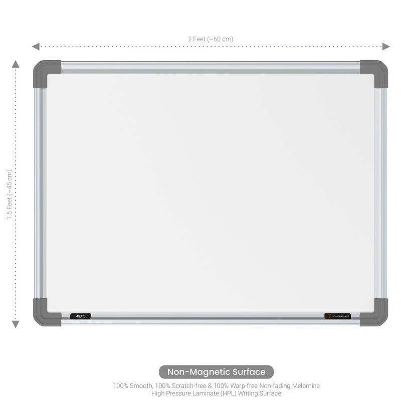 Metis Non-magnetic Whiteboard 1.5x2 (Pack of 2) with HC Core